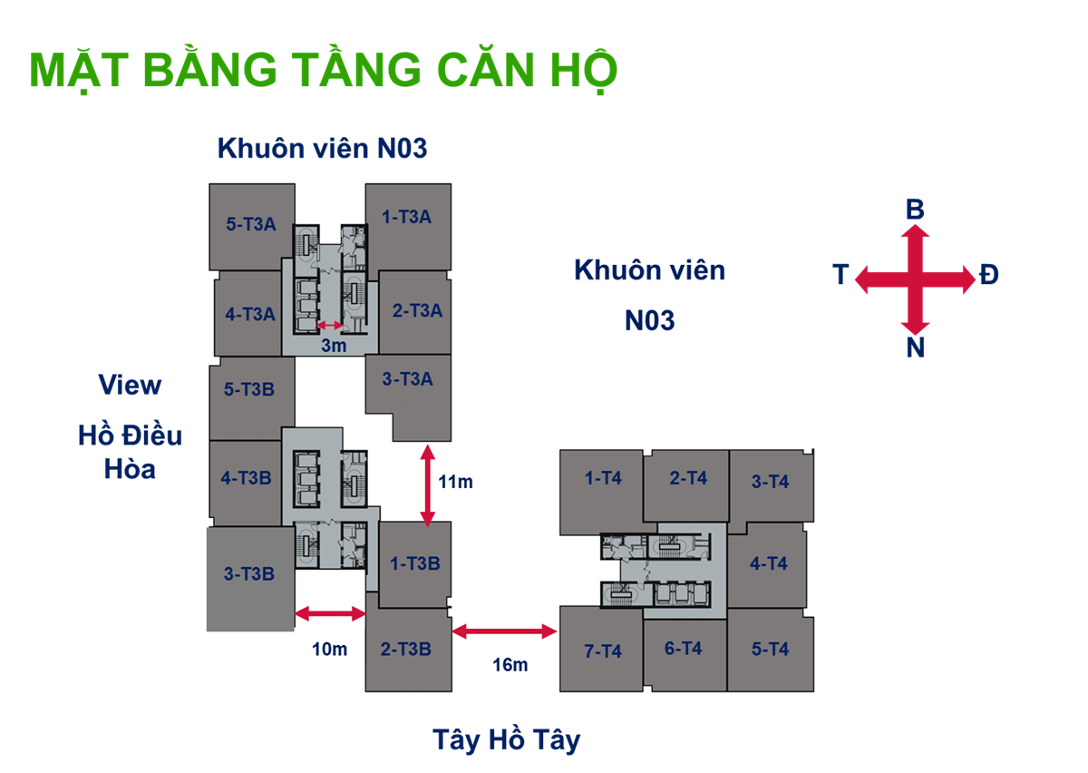 Mặt bằng căn hộ N03T3 Ngoại Giao Đoàn