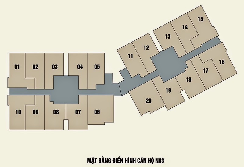 Mặt bằng căn hộ N03 chung cư New Horizon City 87 Lĩnh Nam