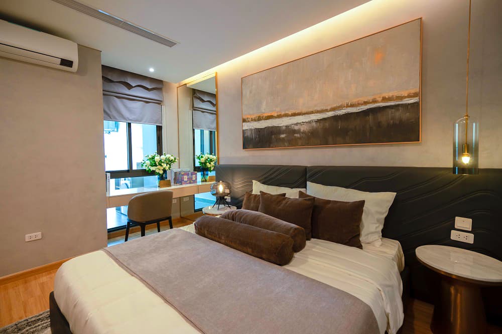 phòng ngủ căn hộ mẫu chung cư moonlight an lạc