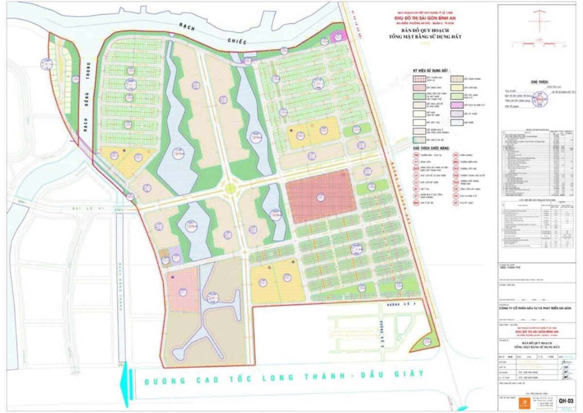 Bản đồ quy hoạch sử dụng đất KĐT The Global City (Sài Gòn Bình An)