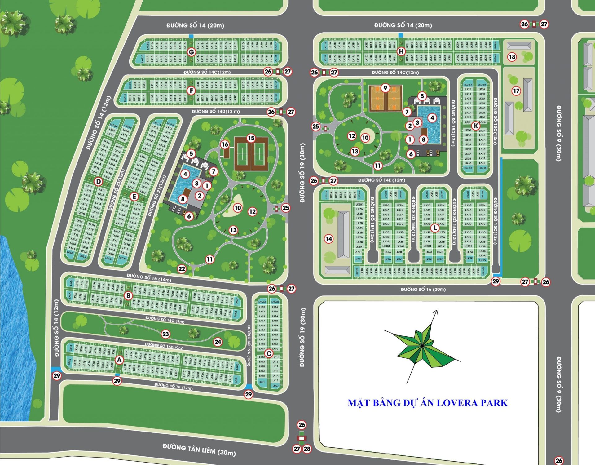 Mặt bằng Nhà Phố Lovera Park Khang Điền Bình Chánh