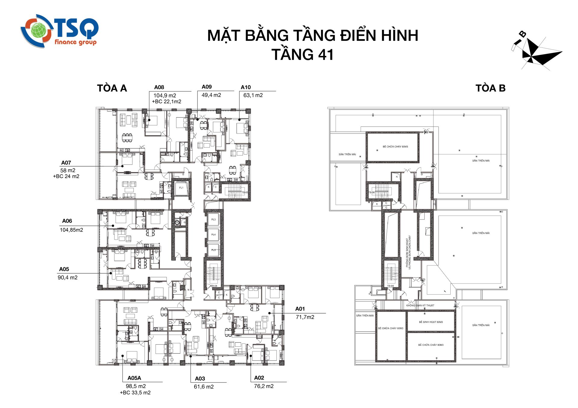 Thiết kế mặt bằng tầng 41