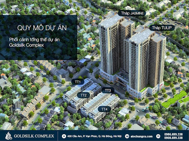 Phối cảnh tổng thể dự án chung cư Goldsilk Complex Vạn Phúc