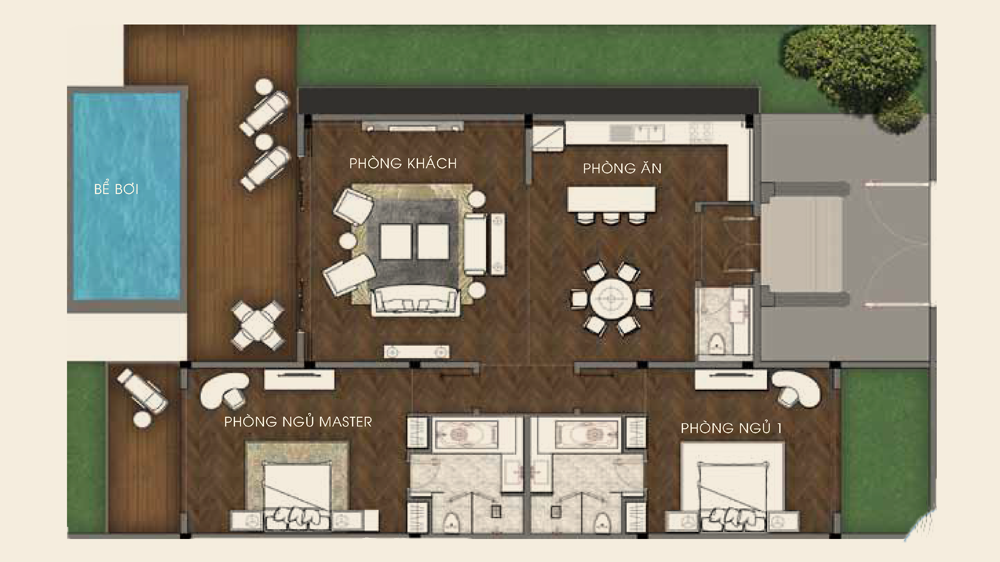 thiet ke biet thu Vinpearl Paradise Villas M1