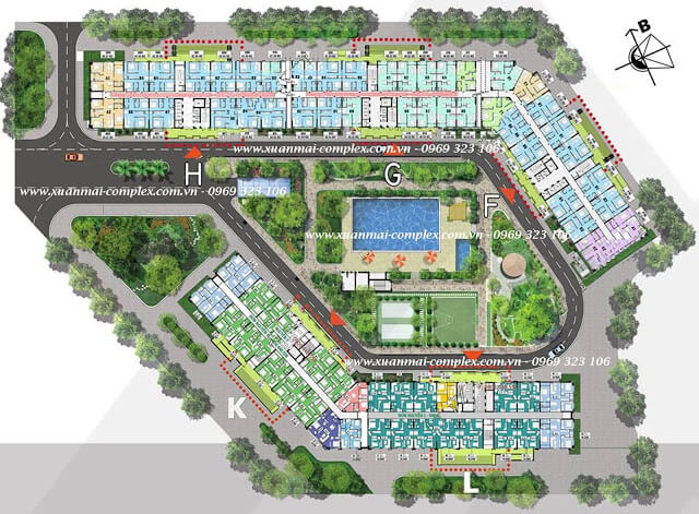 Sơ đồ mặt bằng Xuân Mai Complex