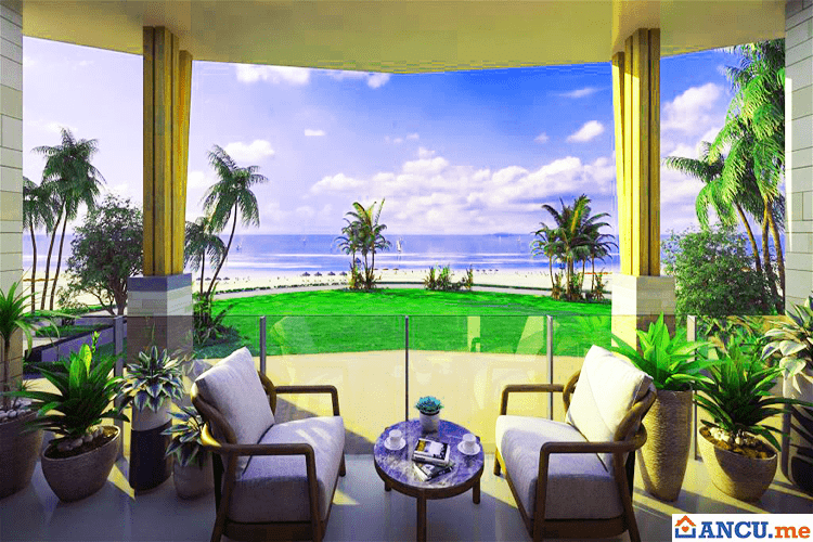 Bên trong một căn biệt thự Six Miles Coast Resort hướng ra biển Lăng Cô