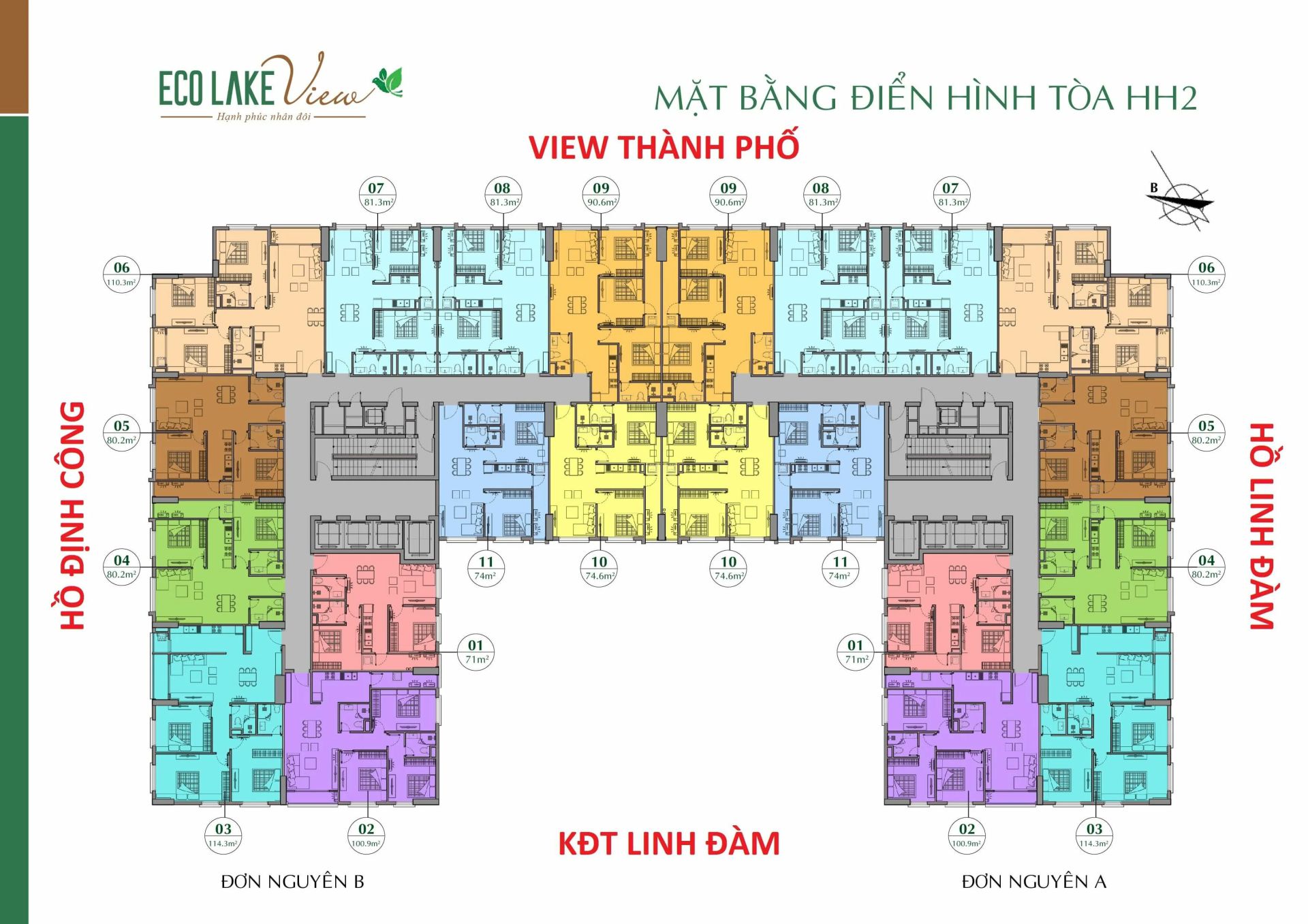 Mặt bằng điển hình tòa HH2