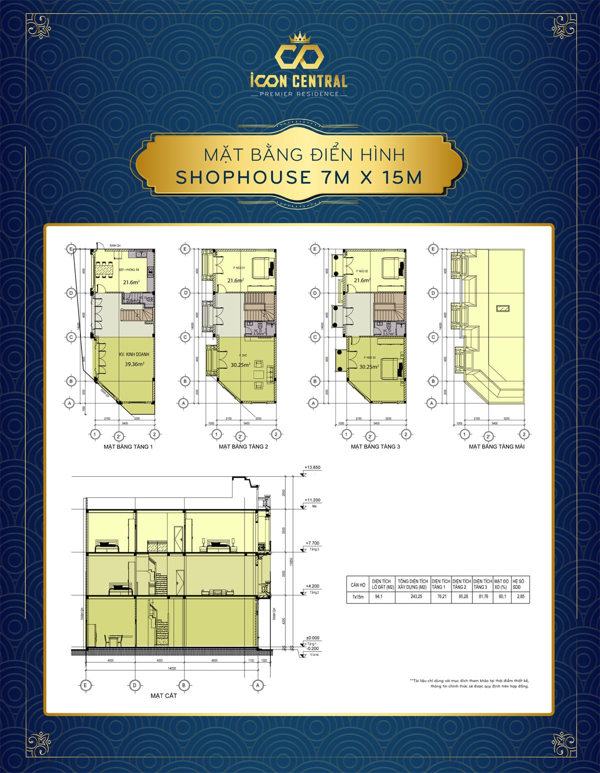 mat bang dien hinh shophouse 7x 15m icon central - SHOP OFFICE ICON CENTRAL DĨ AN BÌNH DƯƠNG