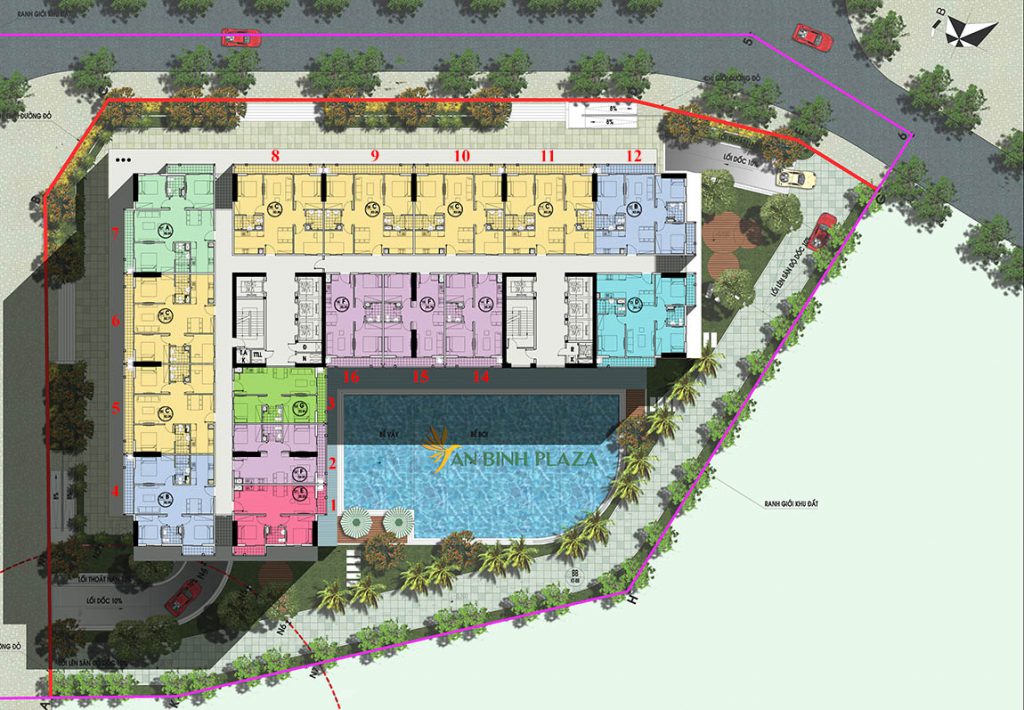 Mặt bằng tầng căn hộ An Bình Plaza