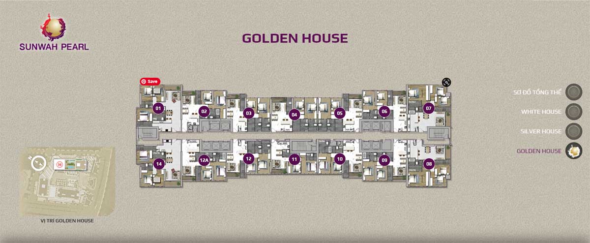 Mat bang tang Golden House Can ho Sunwah Pearl - Sunwah Pearl
