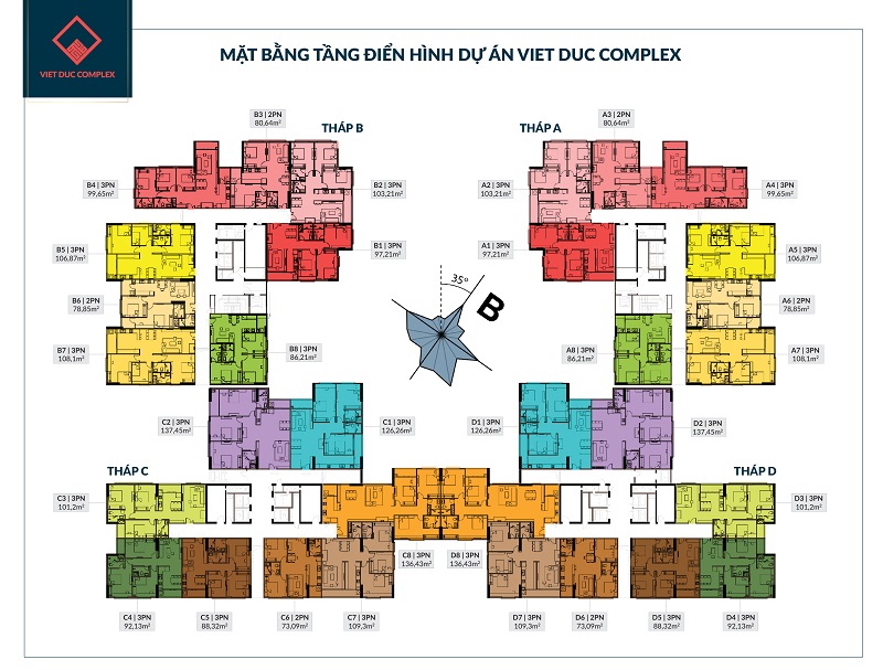 Mặt bằng Chung cư Việt Đức Complex