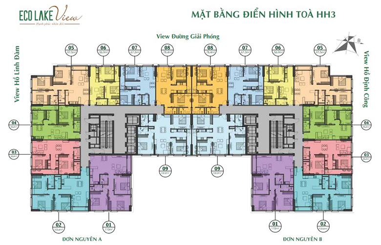 Mặt bằng điển hình tòa HH3
