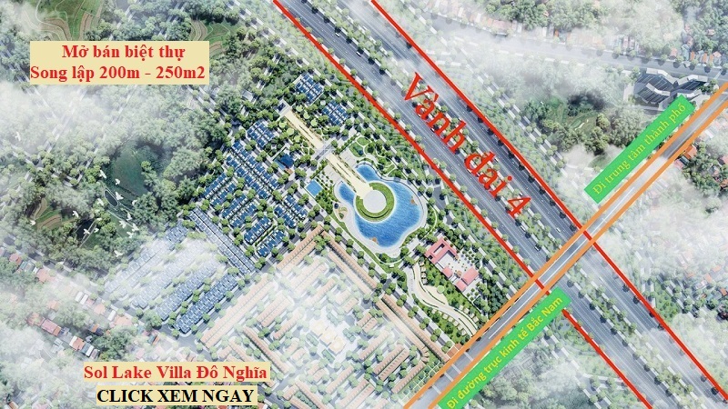 Phối cảnh tổng thể khu đô thị Đô Nghĩa Sol Lake Villa Nam Cường