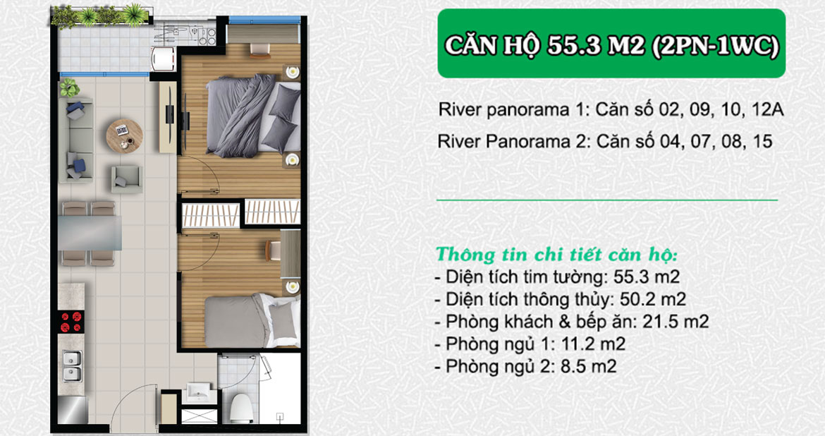 Thiết kế chi tiết căn hộ chung cư dự án River Panorama Quận 7