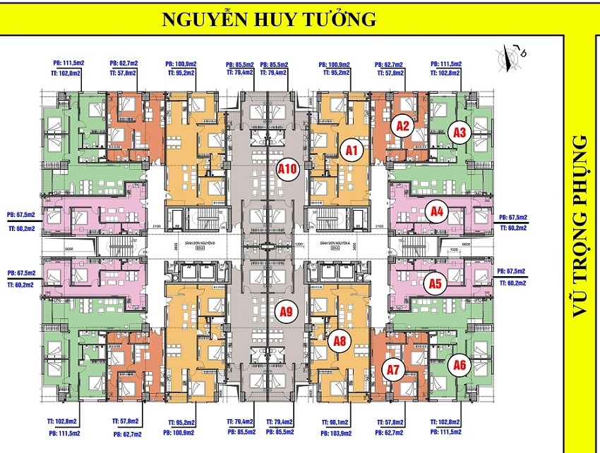 Mặt bằng tổng quan căn hộ Mỹ Sơn Tower 