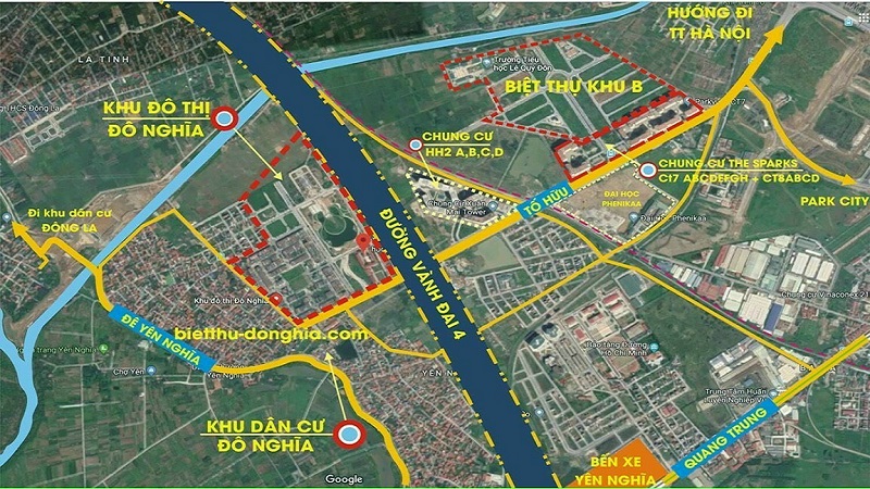 Tổng thể khu đô thị Dương Nội B, C, D Nam Cường