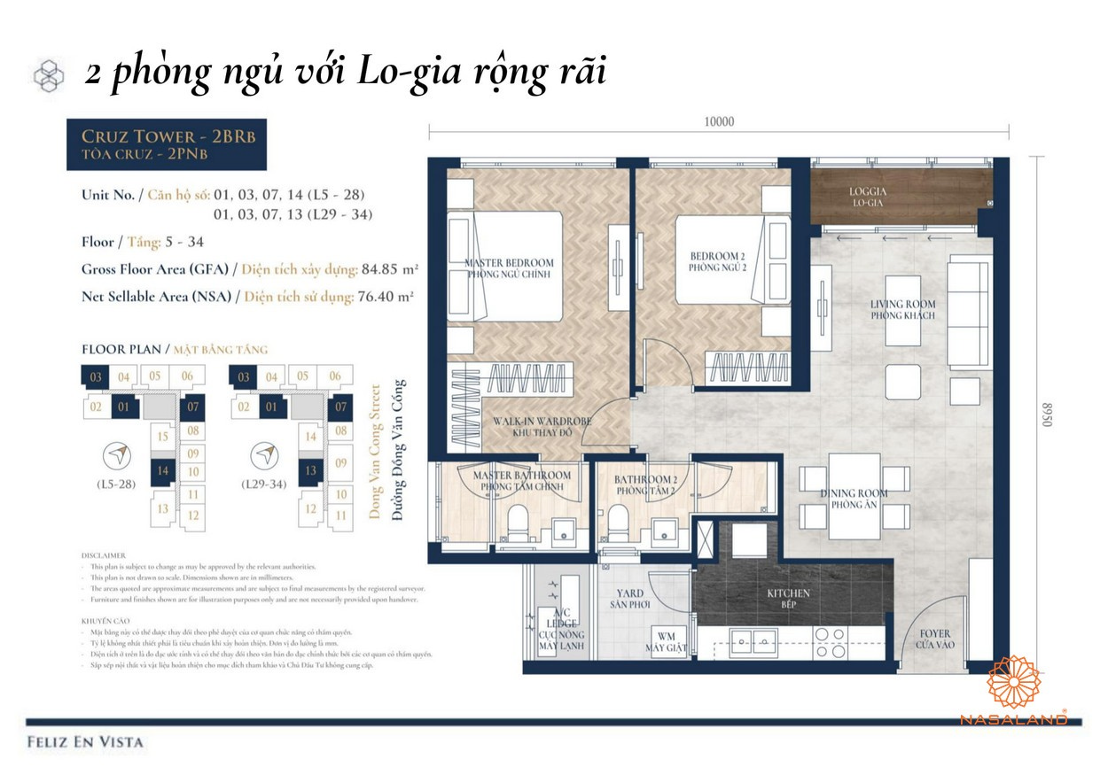 Thiết kế dự án căn hộ 2PN Feliz en Vista Quận 2 đường Phan Văn Đáng chủ đầu tư CapitaLand