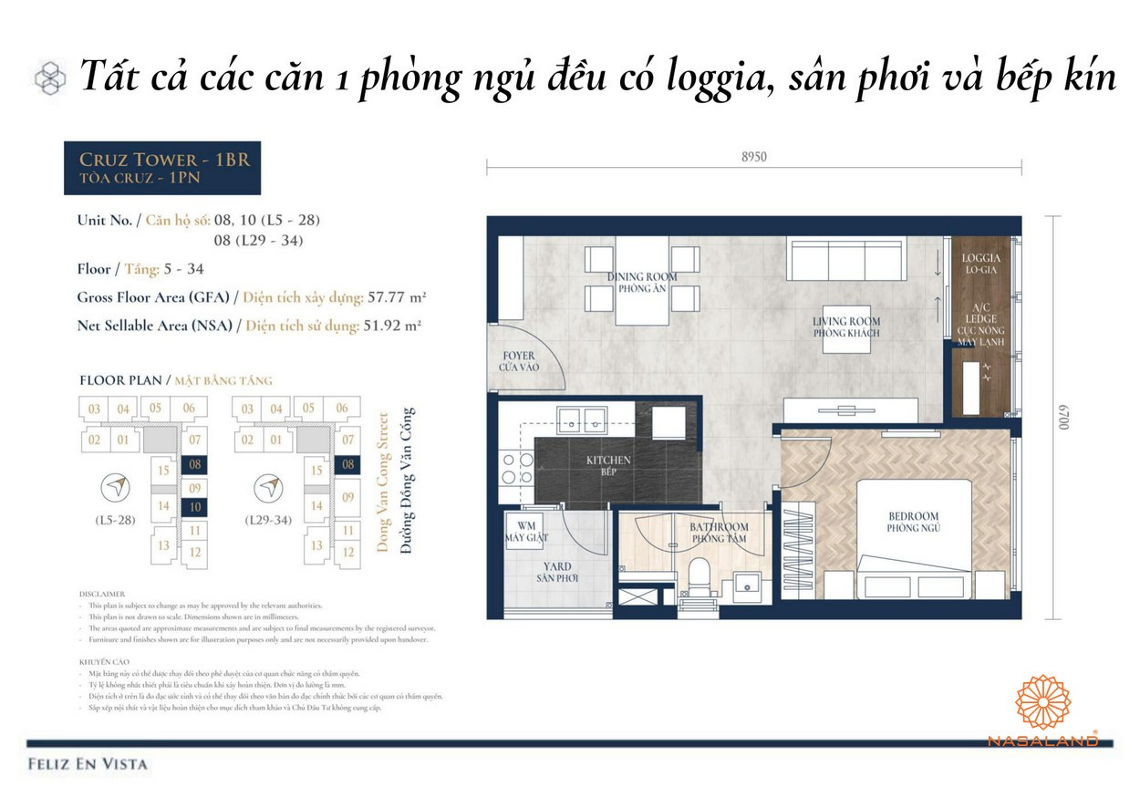 Thiết kế dự án căn hộ 1PN Feliz en Vista Quận 2 đường Phan Văn Đáng chủ đầu tư CapitaLand