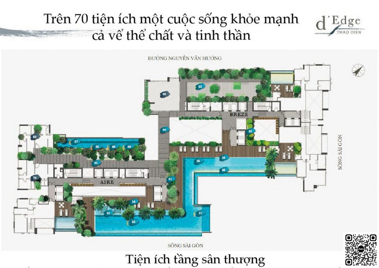 Mặt bằng tầng thượng dự án D'edge Thảo Điền