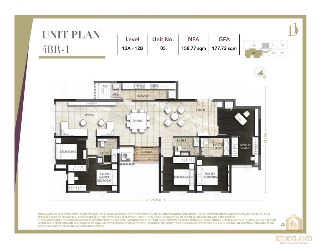 Thiết kế căn hộ 4 phòng ngủ D1 Mension