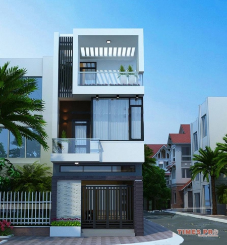 MẶT TIỀN NHÀ ỐNG 3 TẦNG ĐẸP TẠI HÀ NỘI