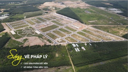 Đất nền nằm giữa 2 khu công nghiệp với 50000 công nhân làm việc giá bán 1.1 tỷ một lô đã có sổ đỏ