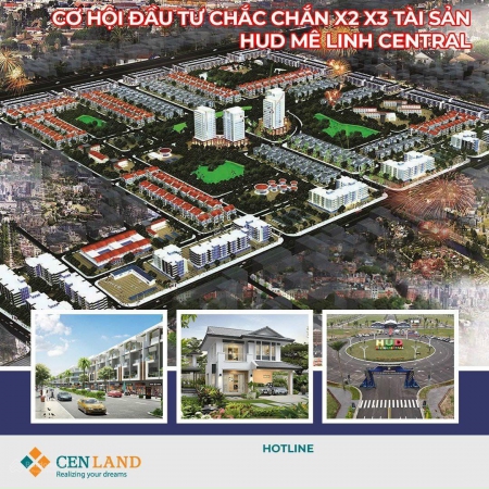Bán lô góc Liền kề dự án HUD Mê Linh - bất động sản mặt đường vành đai 4 ô tô đỗ cửa