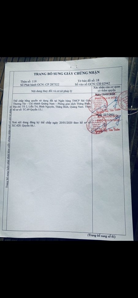 Cần tiền kinh doanh cần bán gấp mảnh đất Thăng Bình -Quảng Nam