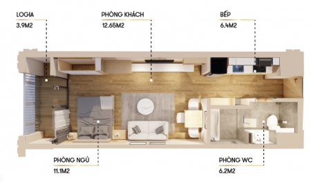 Suất ngoại giao chung cư The City Light, full nội thất 5*
